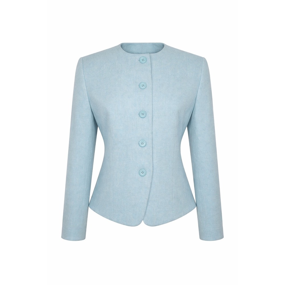 Vtg PENDLETON Blazer Jacket 100% Wool Turquoise TIffany Blue Women's Sz 10 P